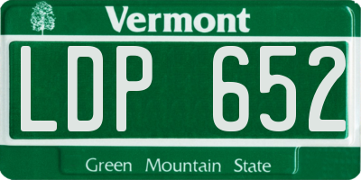 VT license plate LDP652