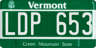 VT license plate LDP653