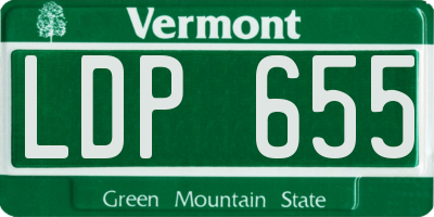 VT license plate LDP655