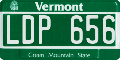 VT license plate LDP656