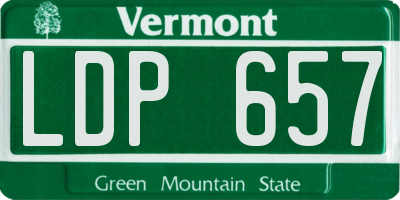 VT license plate LDP657