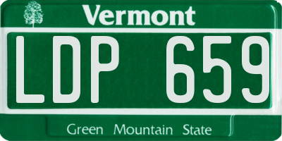 VT license plate LDP659