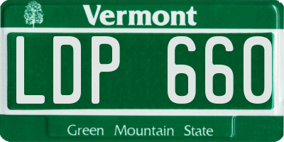 VT license plate LDP660