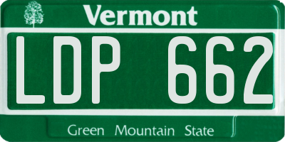 VT license plate LDP662