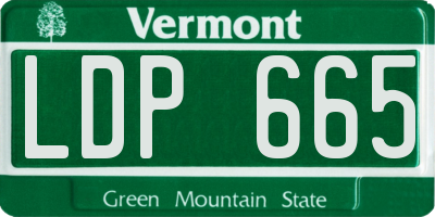 VT license plate LDP665