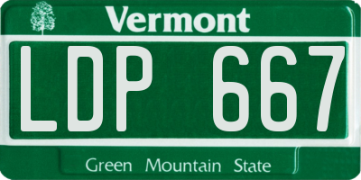 VT license plate LDP667
