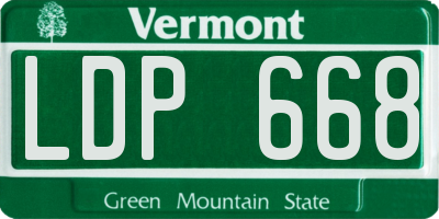 VT license plate LDP668