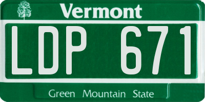 VT license plate LDP671