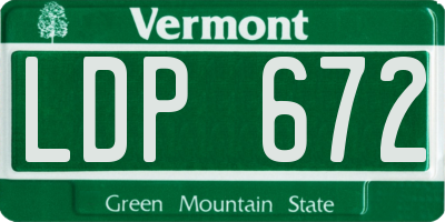 VT license plate LDP672
