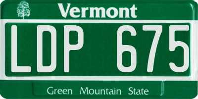 VT license plate LDP675