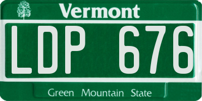 VT license plate LDP676