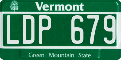 VT license plate LDP679