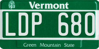 VT license plate LDP680