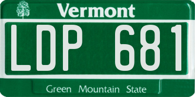 VT license plate LDP681