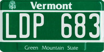 VT license plate LDP683