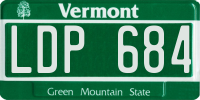 VT license plate LDP684