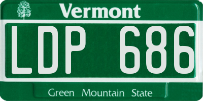 VT license plate LDP686