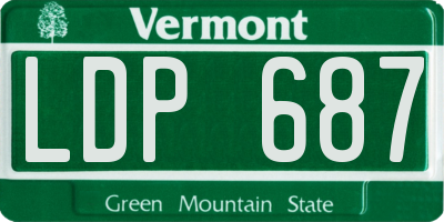 VT license plate LDP687