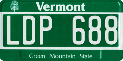 VT license plate LDP688
