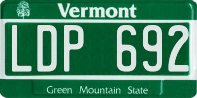 VT license plate LDP692