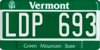 VT license plate LDP693