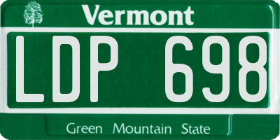 VT license plate LDP698