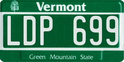 VT license plate LDP699