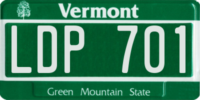 VT license plate LDP701
