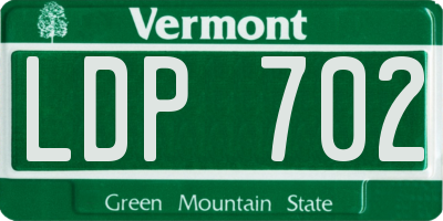 VT license plate LDP702