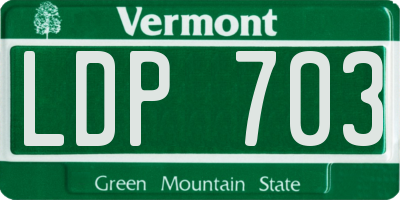 VT license plate LDP703