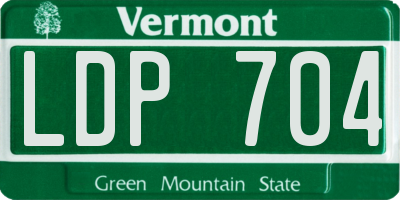VT license plate LDP704