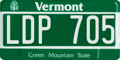 VT license plate LDP705