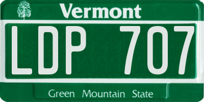 VT license plate LDP707