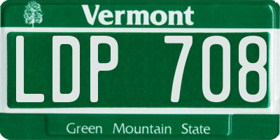 VT license plate LDP708