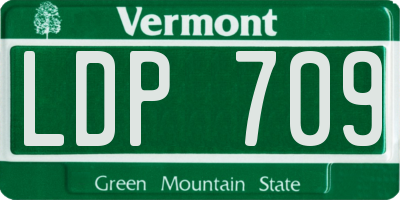 VT license plate LDP709