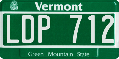 VT license plate LDP712