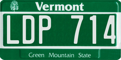 VT license plate LDP714