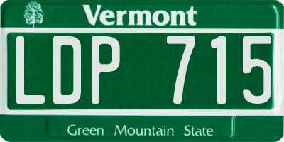 VT license plate LDP715
