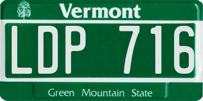 VT license plate LDP716