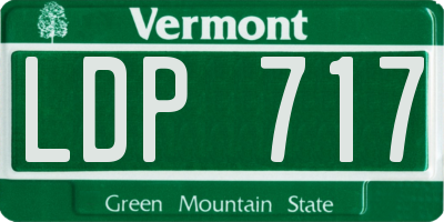 VT license plate LDP717