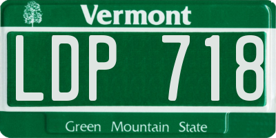 VT license plate LDP718