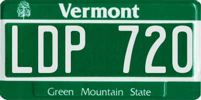 VT license plate LDP720