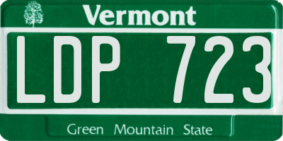 VT license plate LDP723