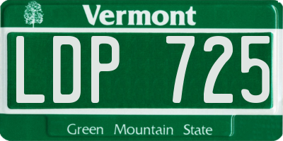 VT license plate LDP725