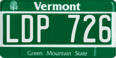 VT license plate LDP726