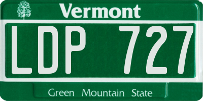 VT license plate LDP727