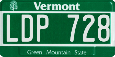 VT license plate LDP728