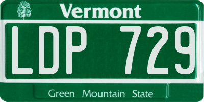 VT license plate LDP729