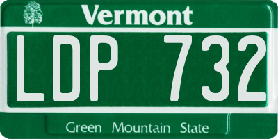 VT license plate LDP732
