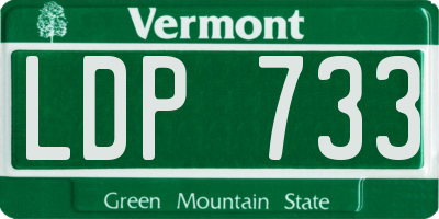 VT license plate LDP733